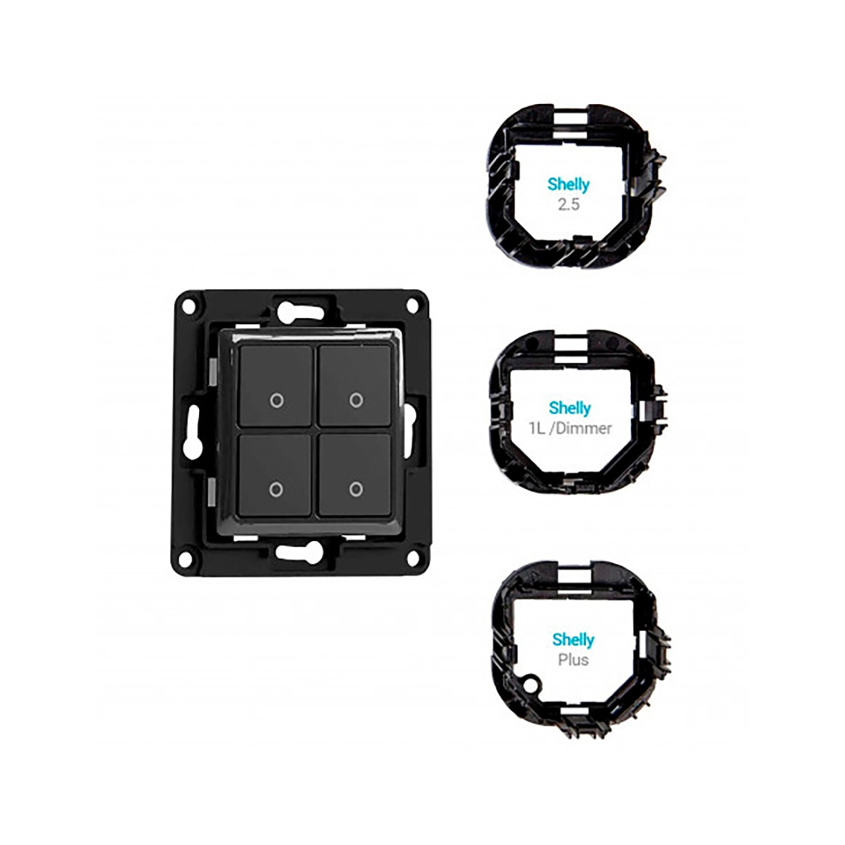 Interruptor de Parede Switch 4 - Preto Preto-2