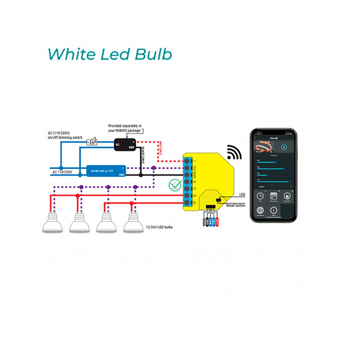 Módulo Wi-Fi BT Control LED Amarillo / Azul-2