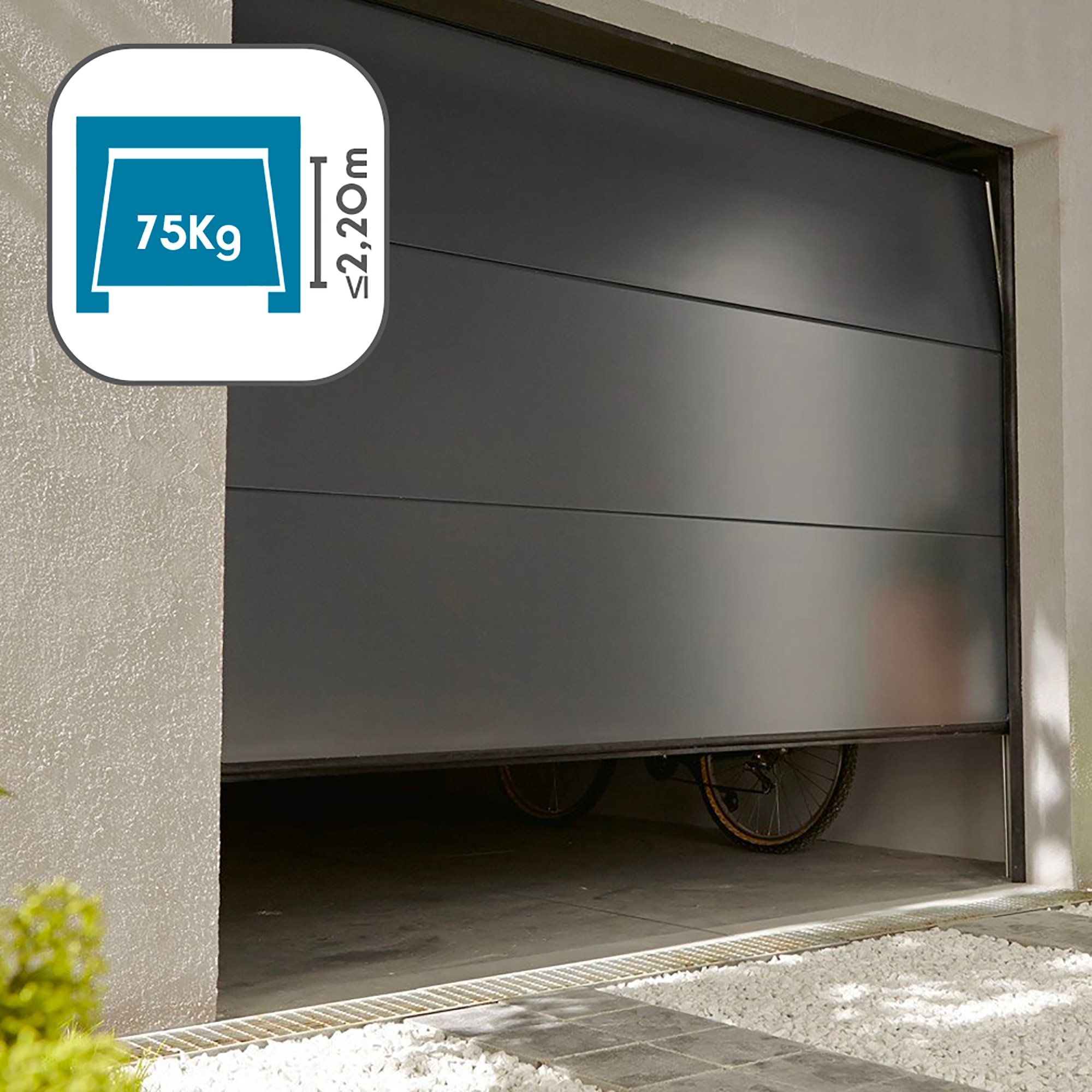Motor puerta basculante 75 kg Gris-2