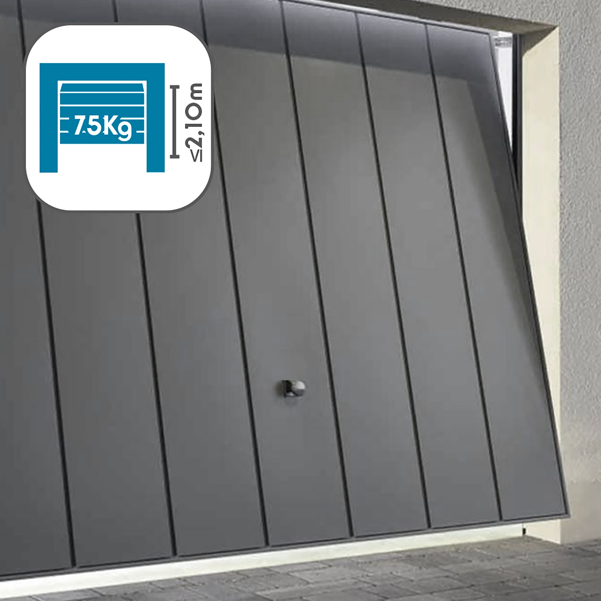 Motor puerta basculante 75 kg Gris-3