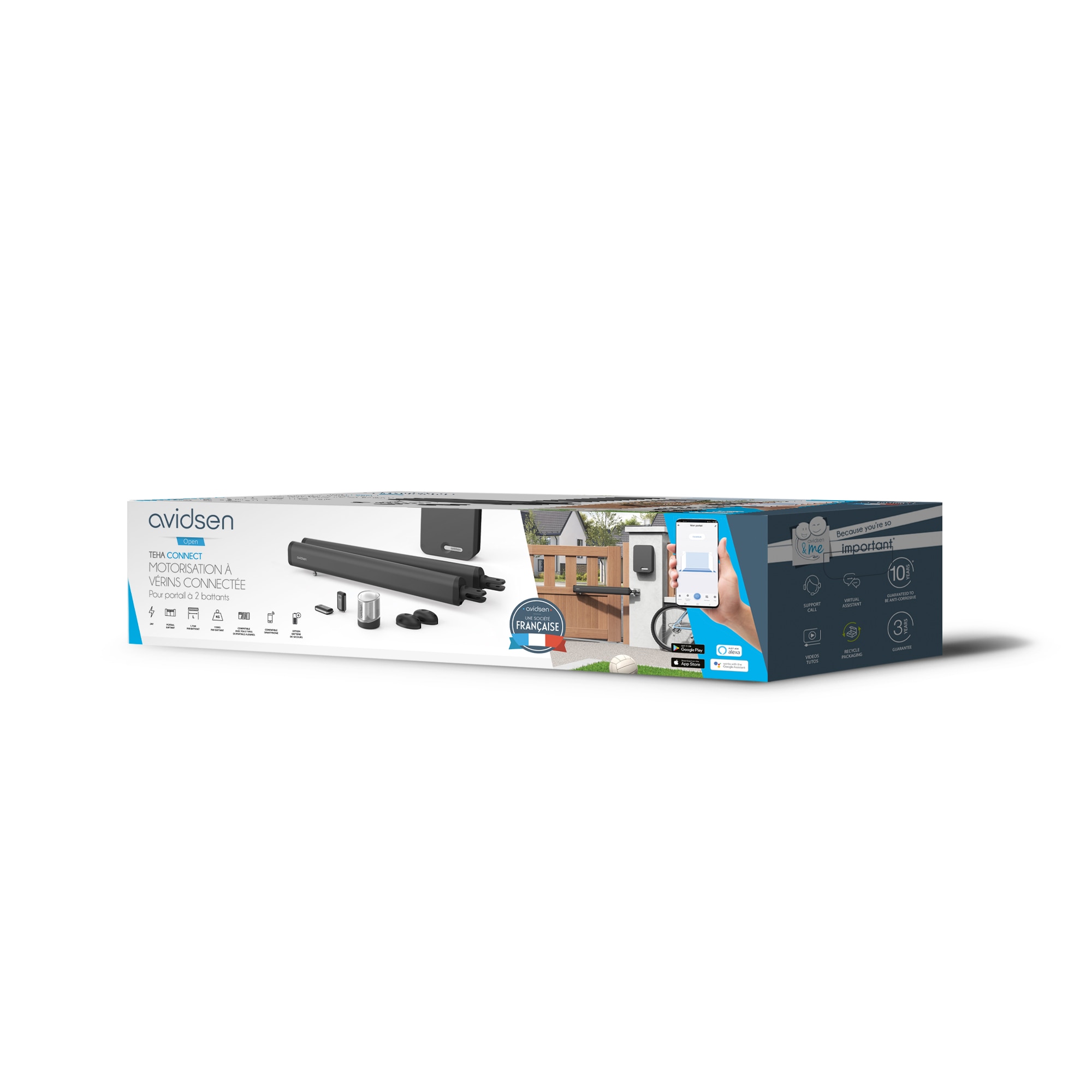 Kit de motorización conectada cancela 2 hojas batientes Gris-17