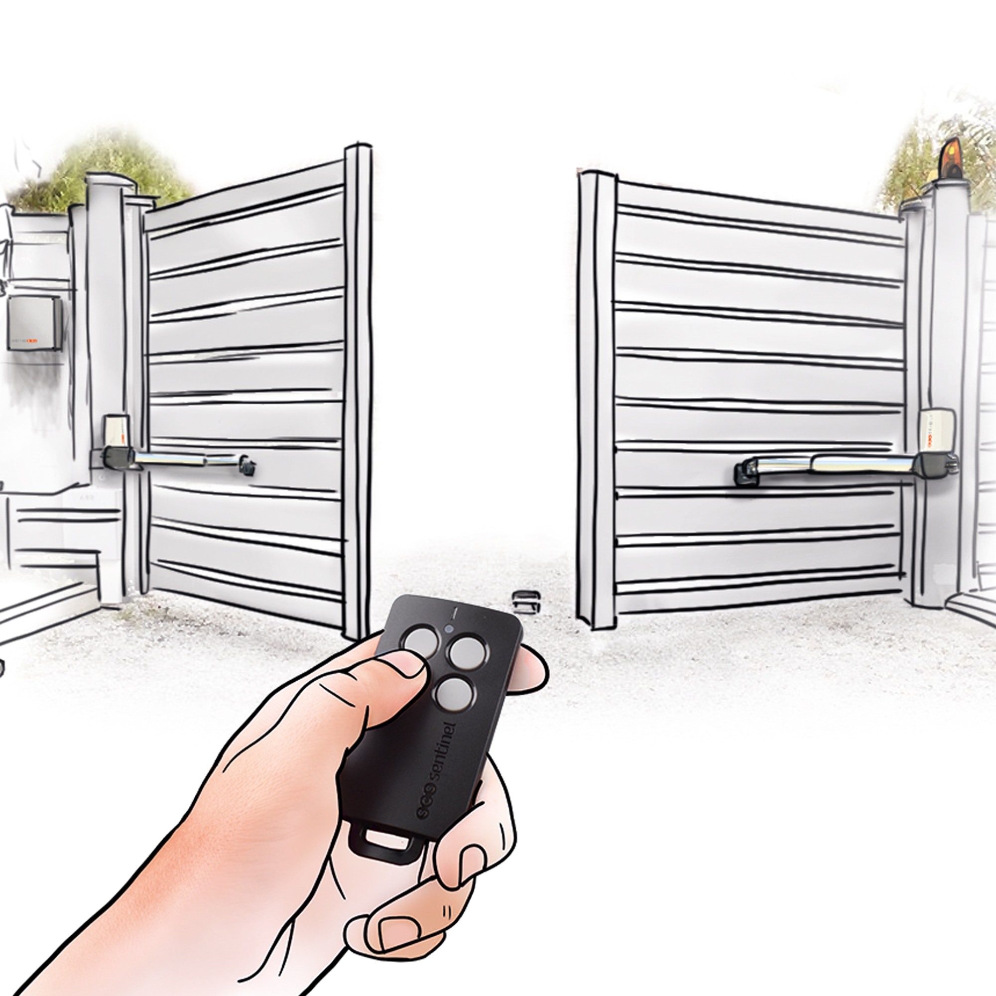 Motor Puerta Batiente 24V OpenGate1 Negro / Metal-2