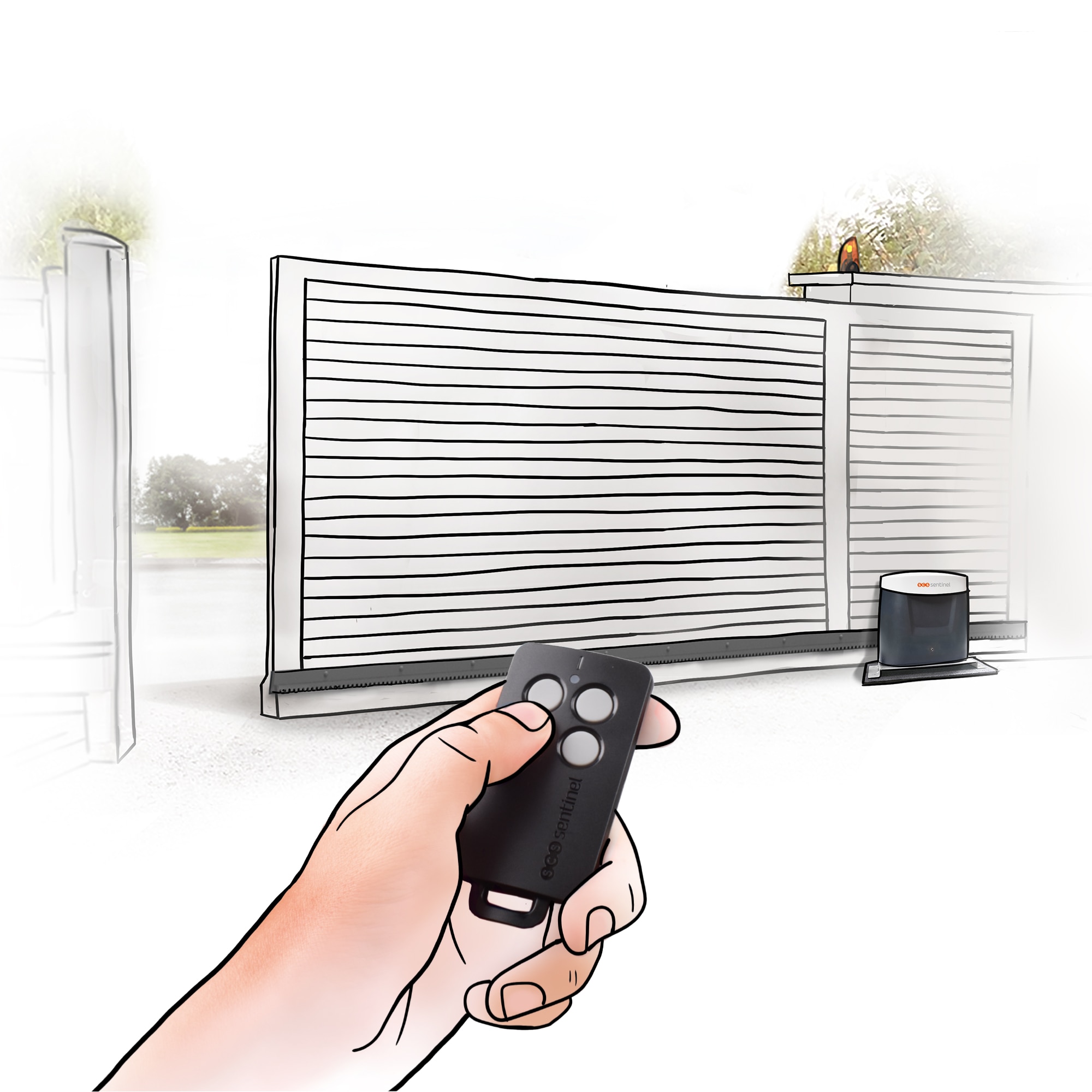 Motor Puerta Corredera 24V OpenGate3 Negro / Metal-2