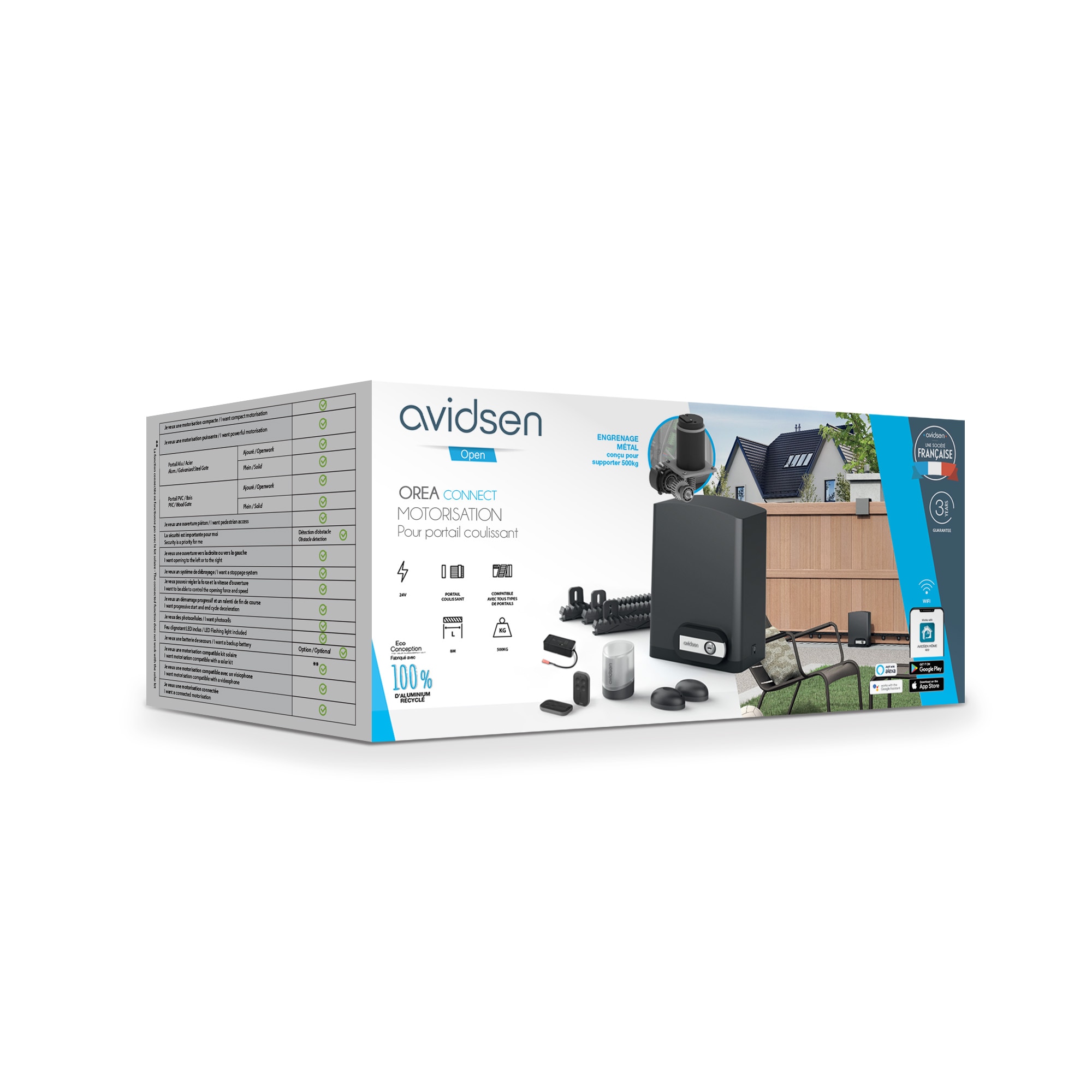 Motorización de puerta corredera conectada - Orea Connect - Avidsen Negro-20