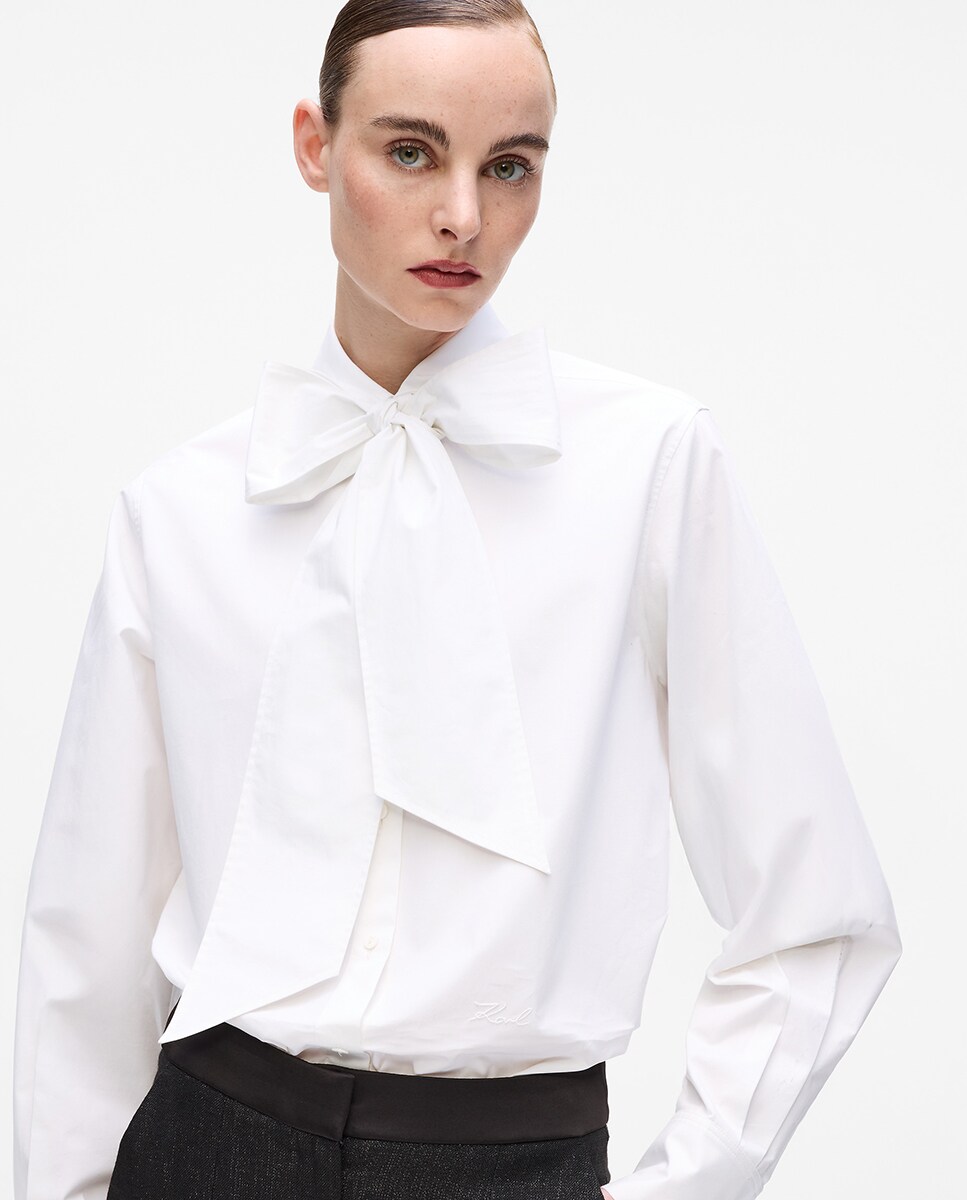 Blusa com Laço Desmontável Branco-3
