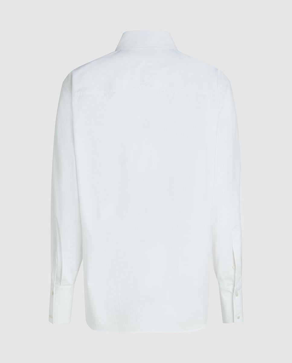 Camisa com Peitilho de Capa Dupla Branco-5