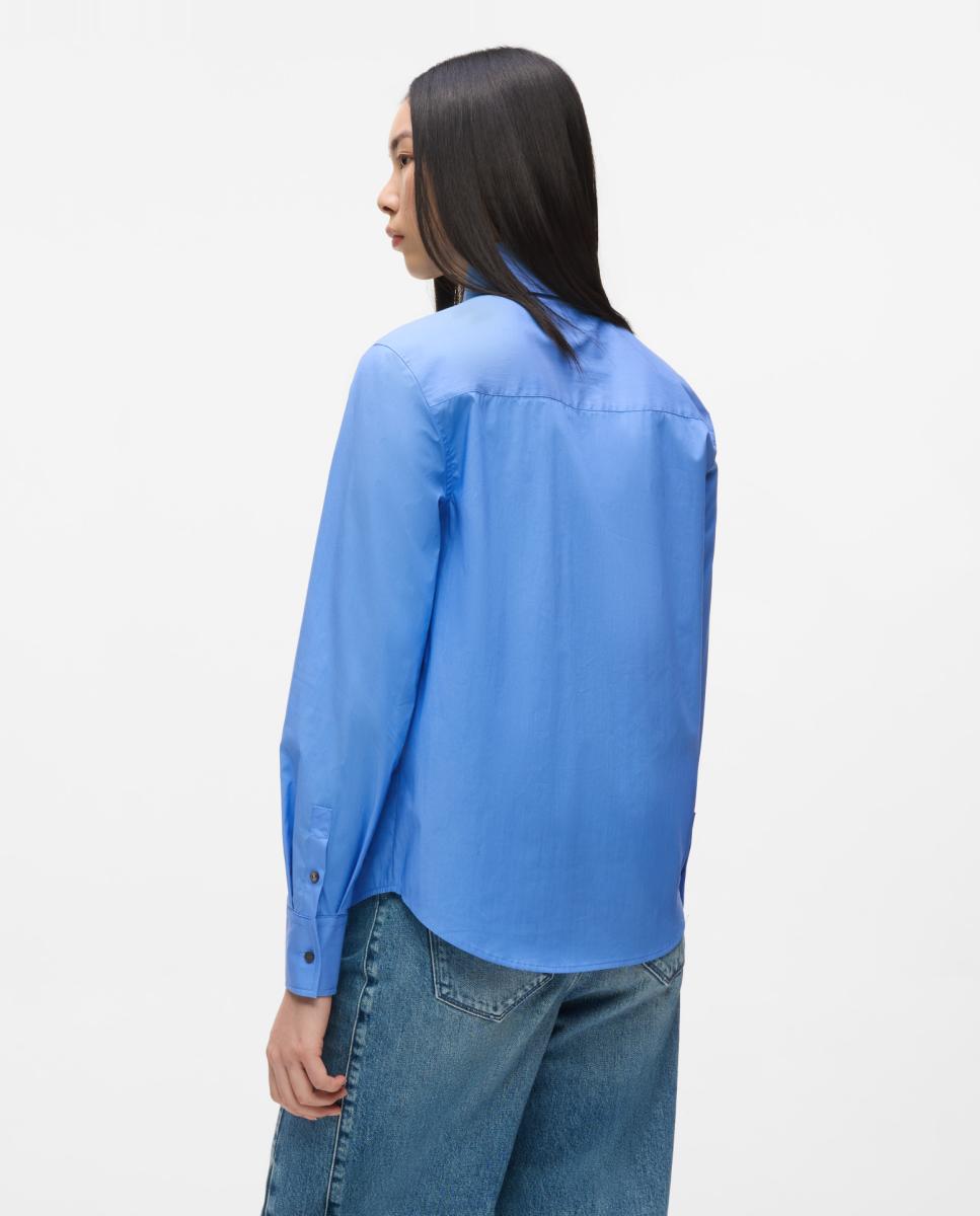 Blusa de mujer popelín KL logo - Karl Lagerfeld - Negro Azul-2