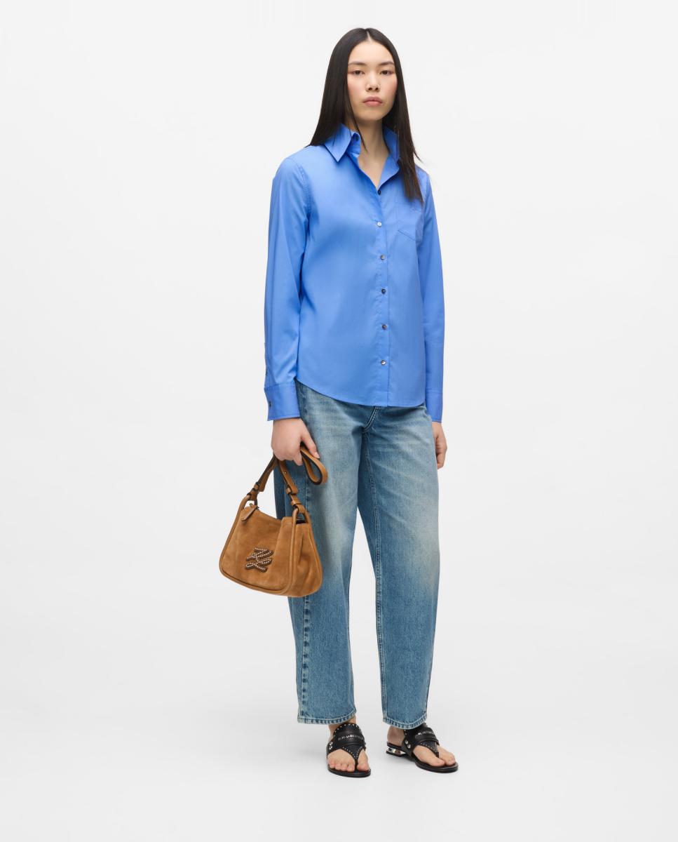 Blusa de mujer popelín KL logo - Karl Lagerfeld - Negro Azul-4