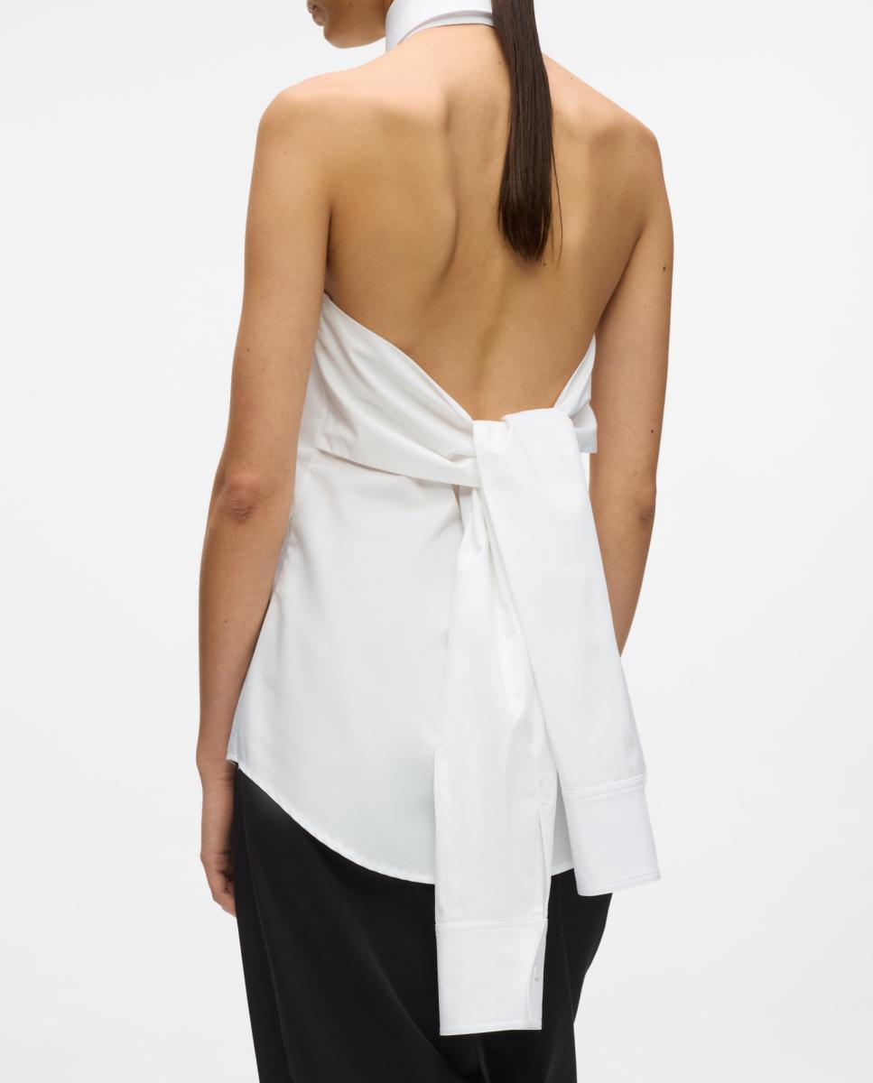 Camisa de mujer popelín sin mangas - Karl Lagerfeld - Blanco Blanco-2