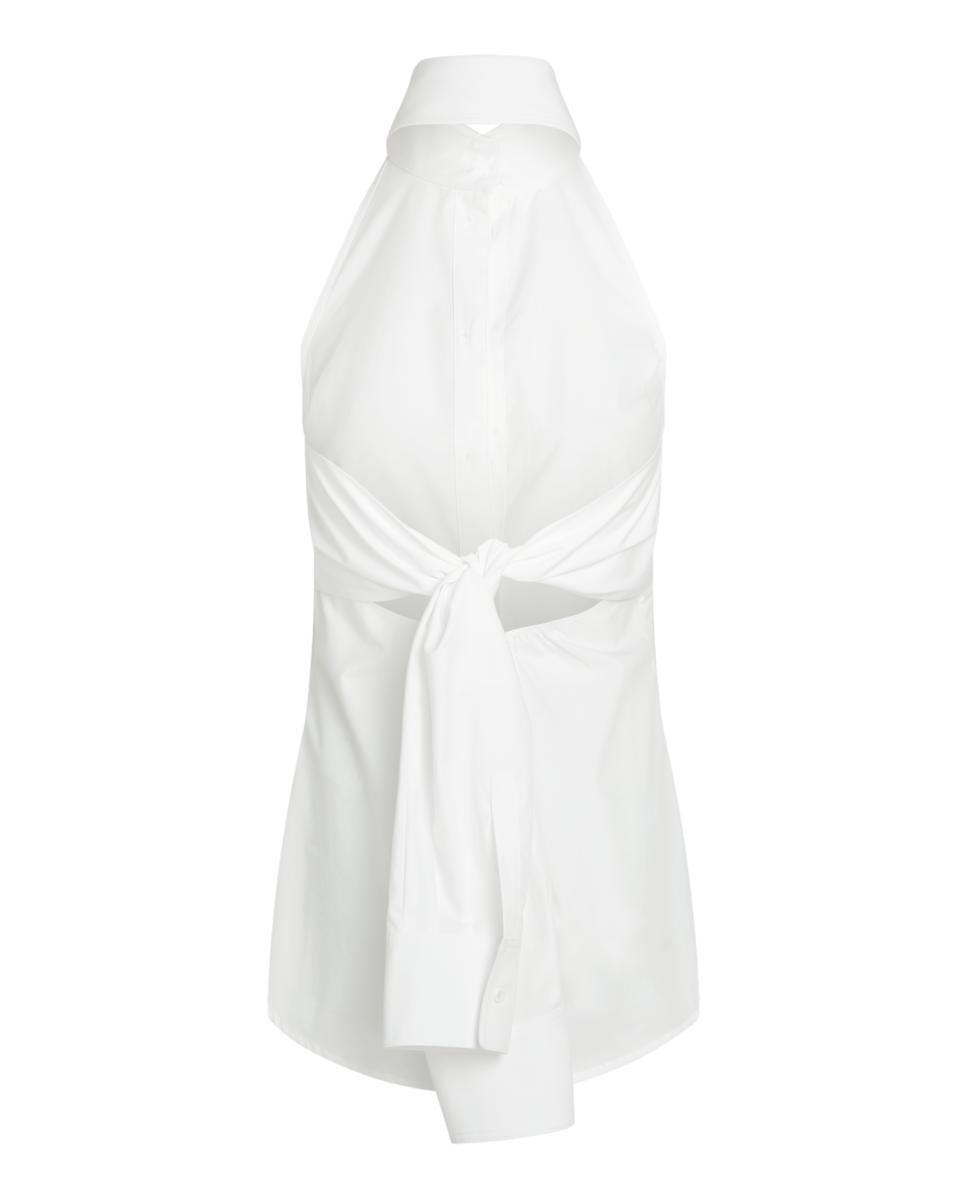 Camisa de mujer popelín sin mangas - Karl Lagerfeld - Blanco Blanco-5