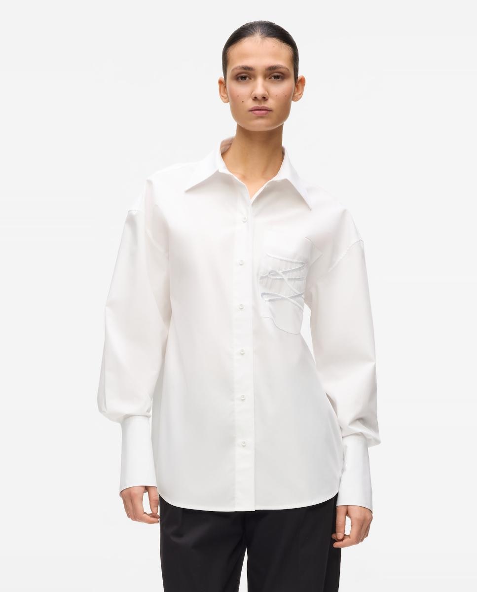 Karl Lagerfeld - Camisa de mujer popelín KL autograph.