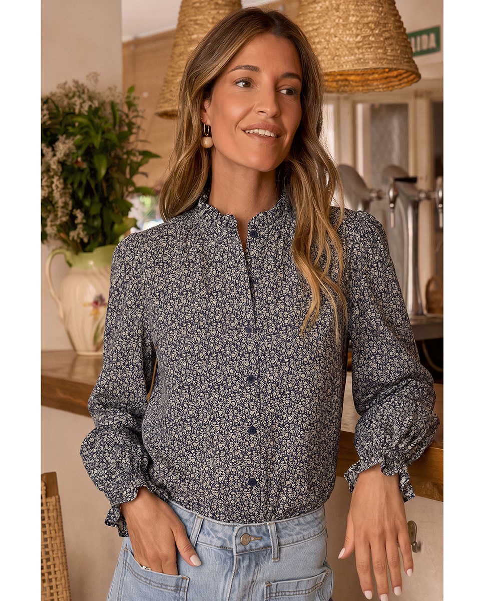 Imagen 0 de Camisa Flor Amalfi Azul marino