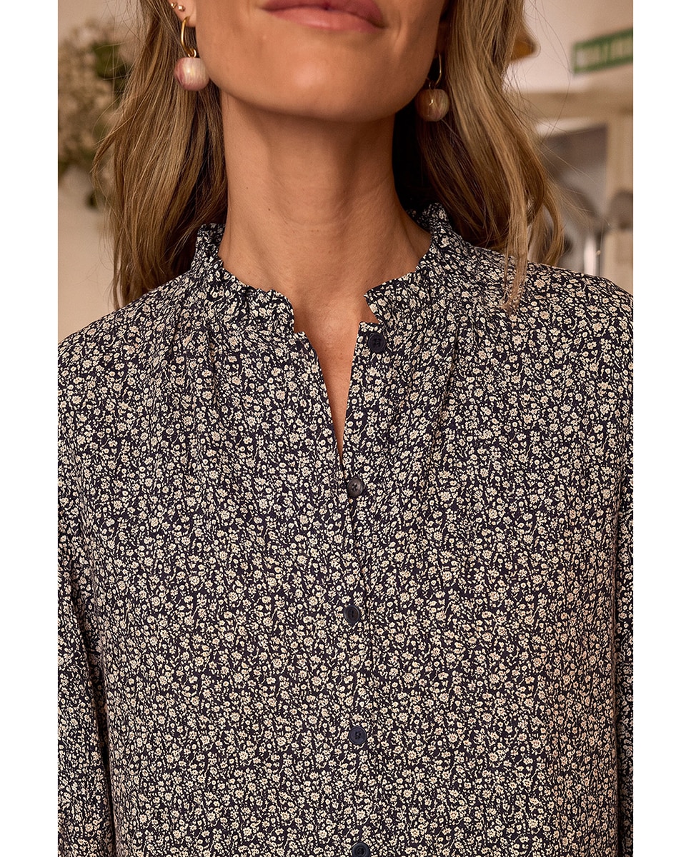 Camisa Flor Amalfi - Polin et Moi - Azul marino Azul marino-4