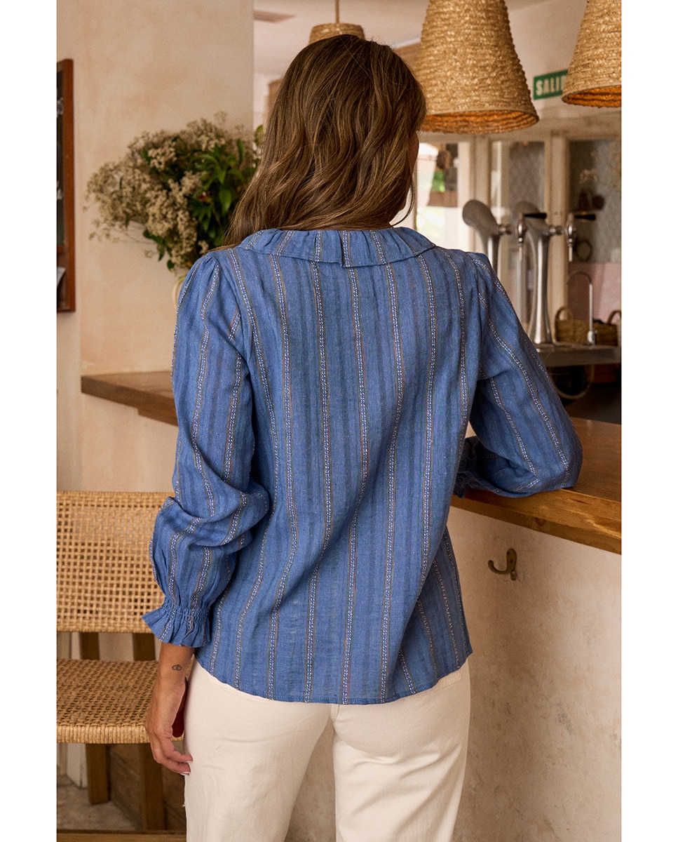 Imagen 2 de Camisa manga 3/4 rayas - Polin et Moi - Azul marino Azul marino