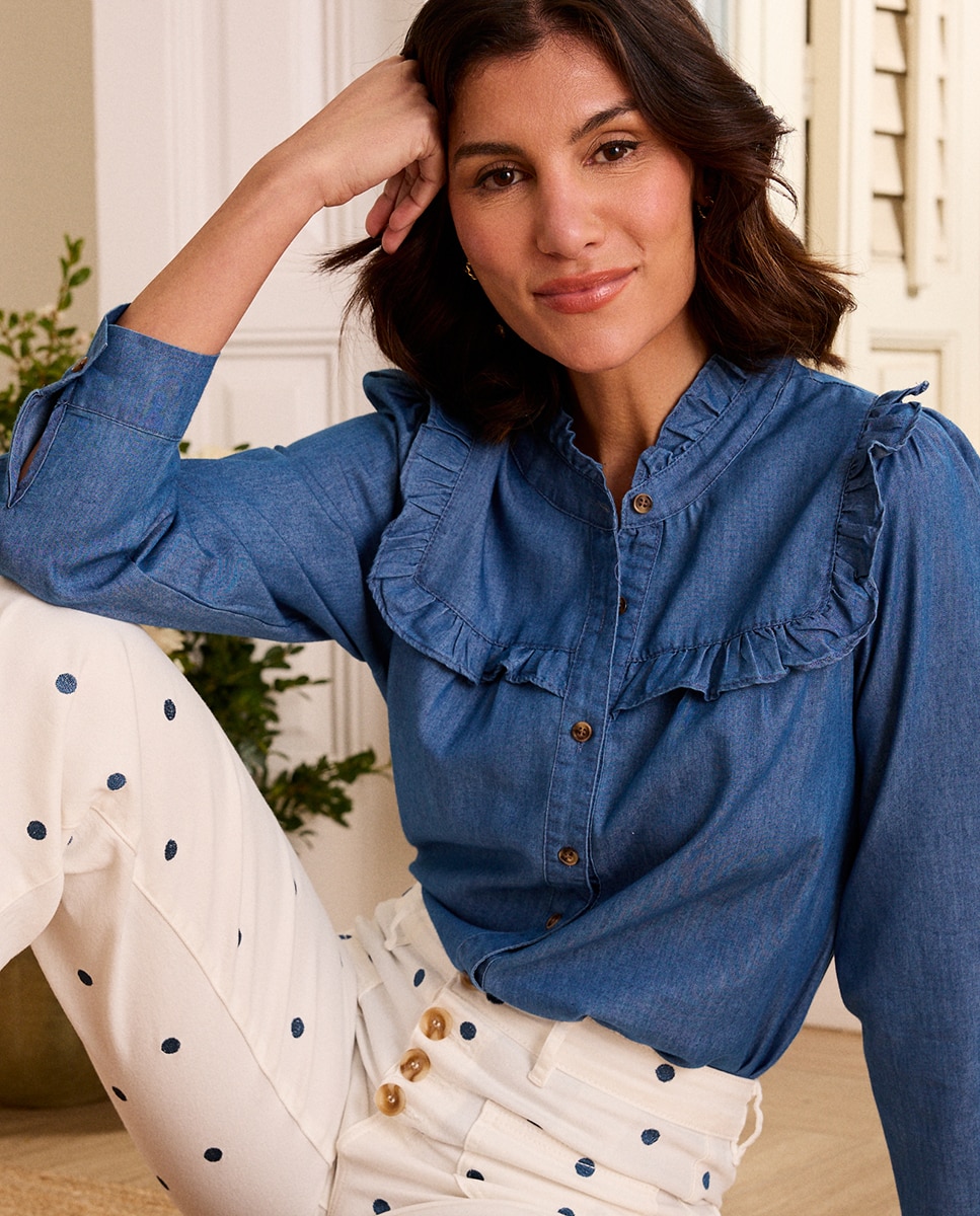 Polin et Moi - Camisa denim de mujer.