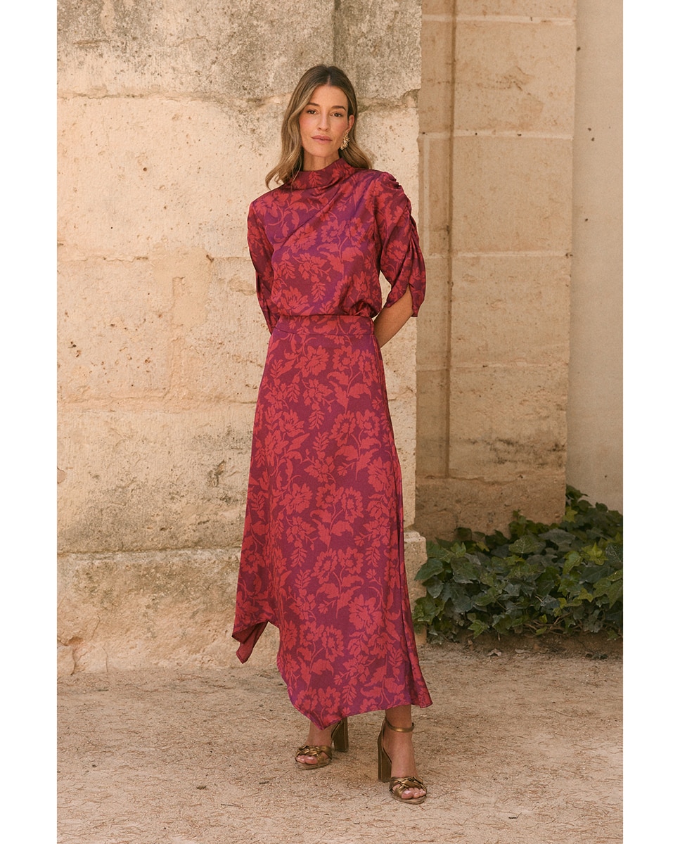Top Invitada estampado floral - Polin et Moi - Berenjena Berenjena-1
