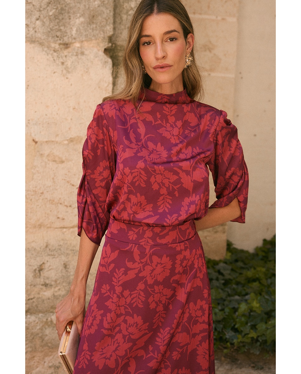 Top Invitada estampado floral - Polin et Moi - Berenjena Berenjena-3