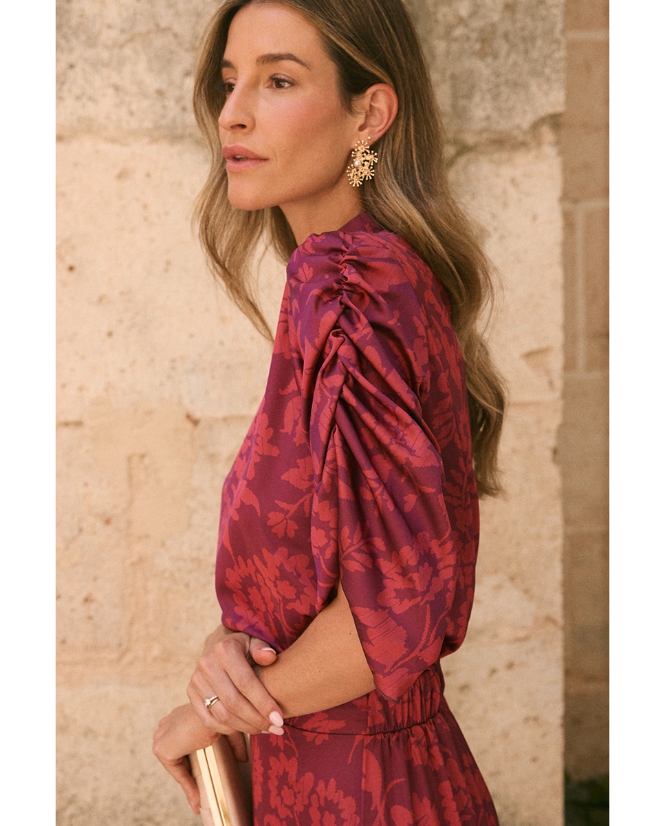 Top Invitada estampado floral - Polin et Moi - Berenjena Berenjena-4