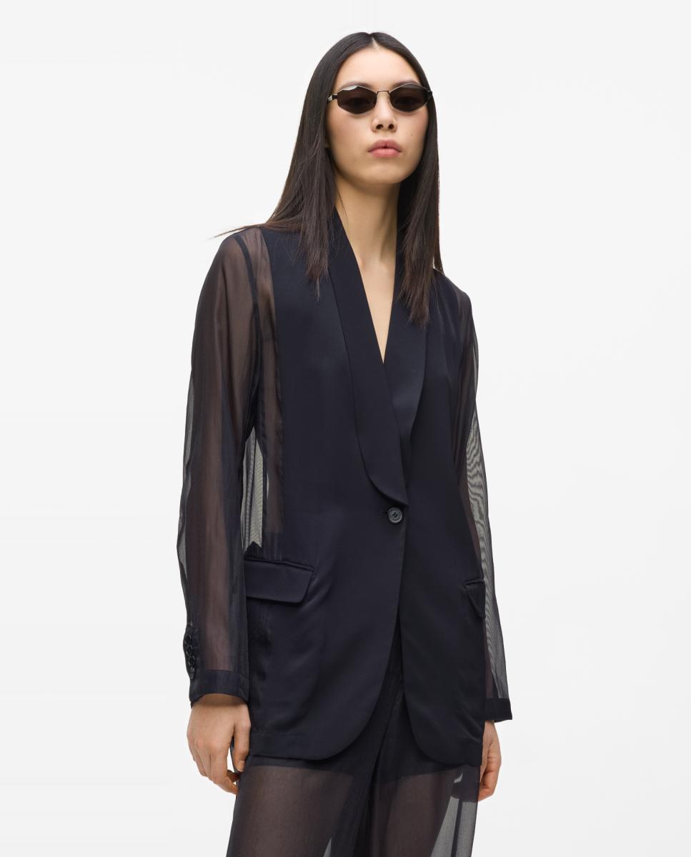 Imagem 0 de Blazer de Organza com Transparência