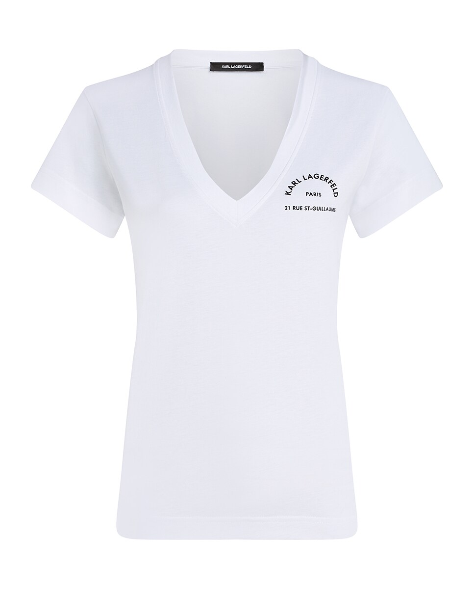 T-shirt com Decote em Bico Rue St. Guillaume Branco-4