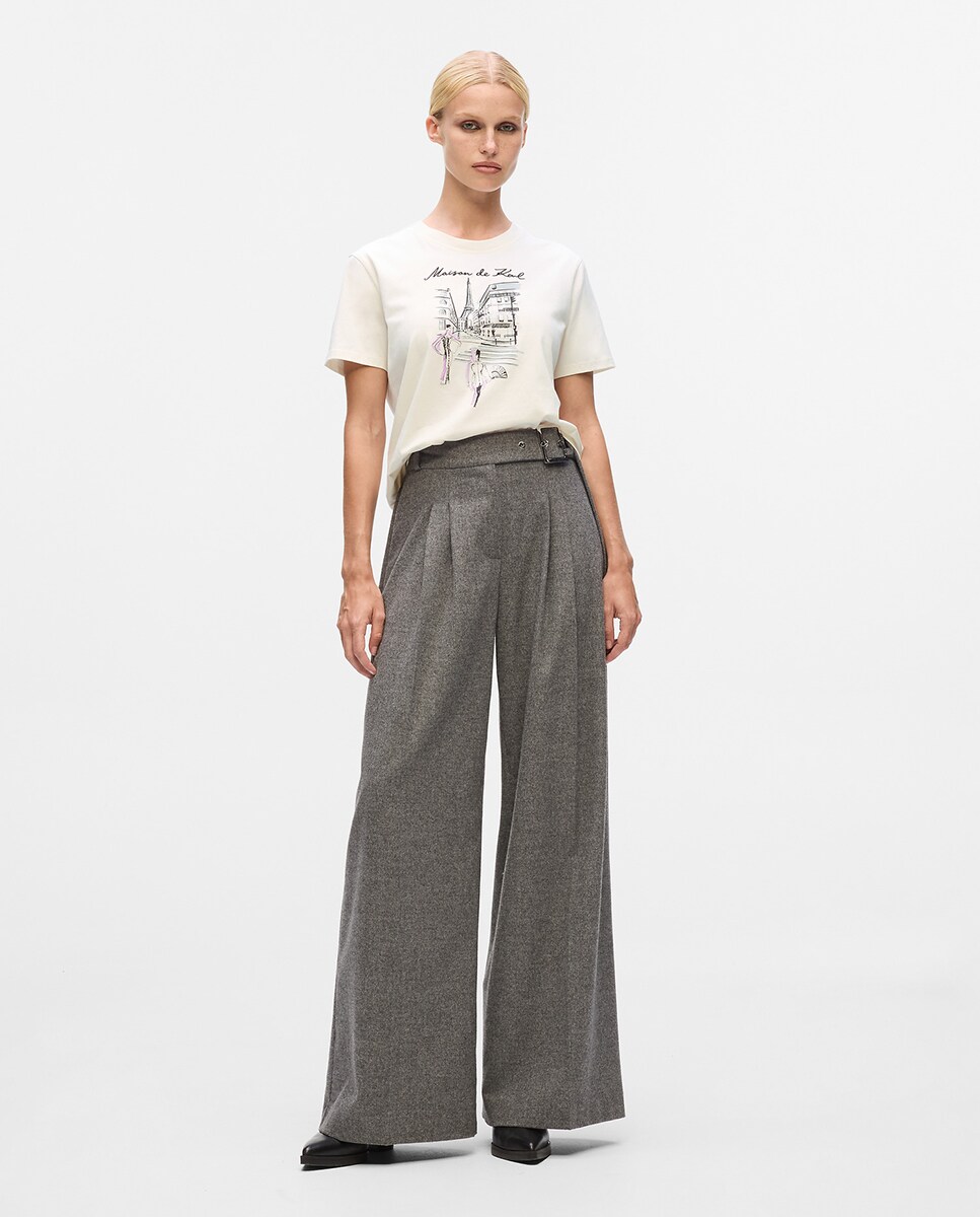 T-shirt com Ilustração Paris Cru-5