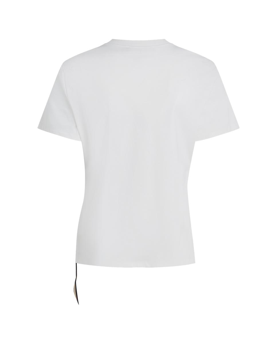 T-shirt com Detalhe de Lenço Creme-5