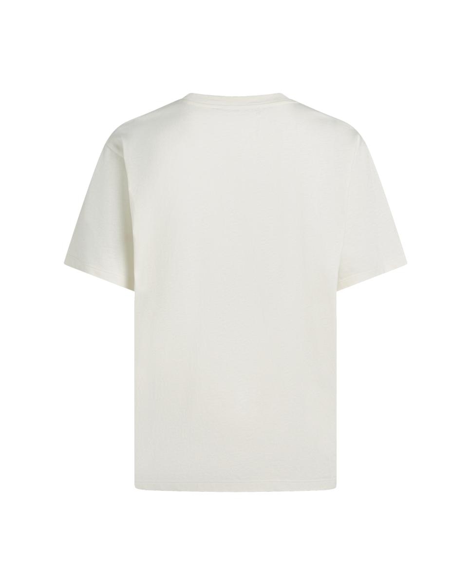 T-shirt de Manga Curta com Detalhes Bordados Creme-2
