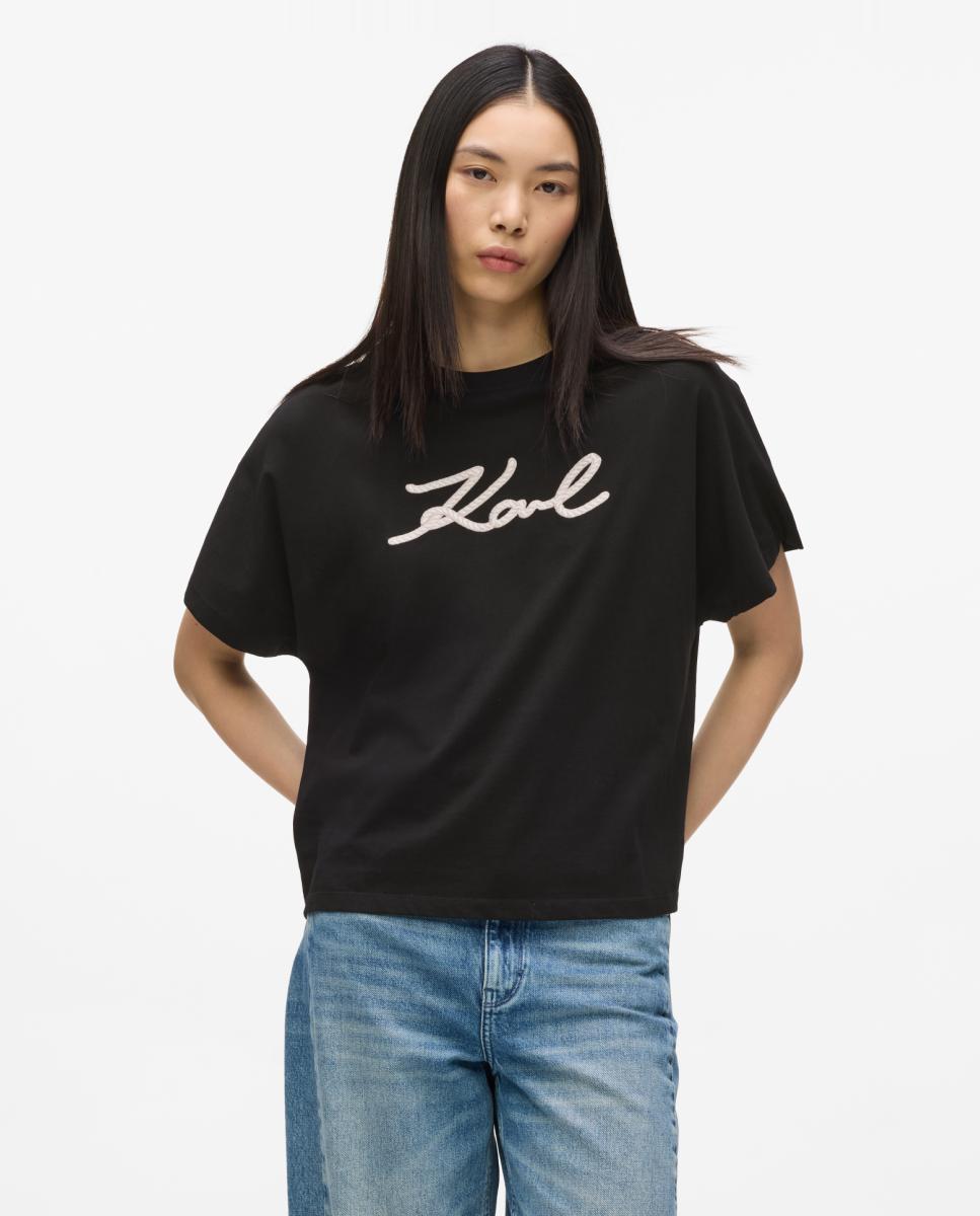 Karl Lagerfeld - Camiseta de mujer corte relajado KL signature.