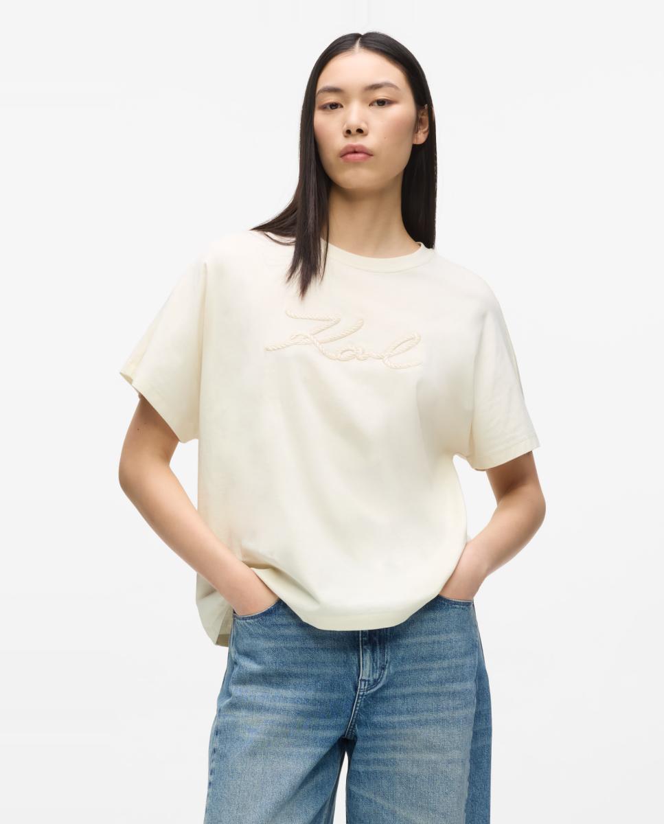 Imagem 0 de T-shirt de Corte Relaxed KL Signature