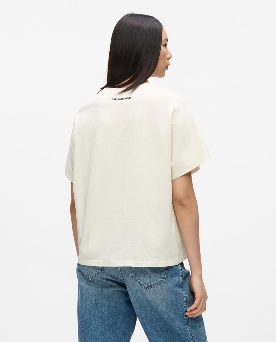 T-shirt de Corte Relaxed KL Signature Branco-2