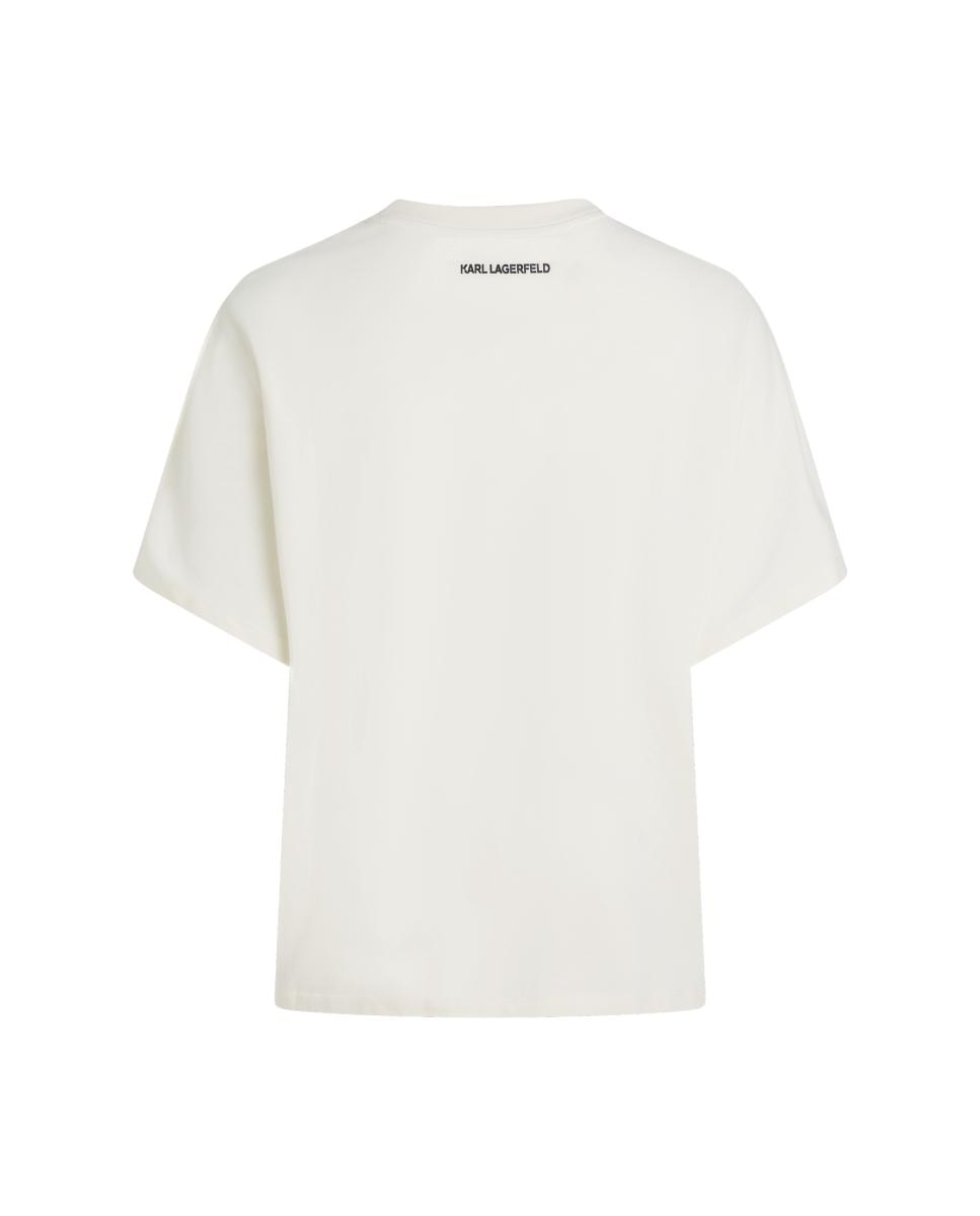 T-shirt de Corte Relaxed KL Signature Branco-6