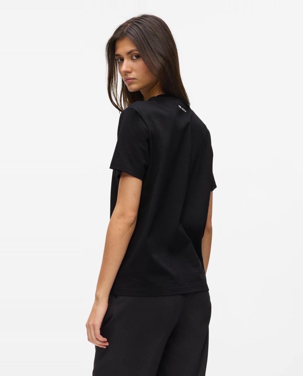 T-shirt Ikon com Manga Curta Preto-2