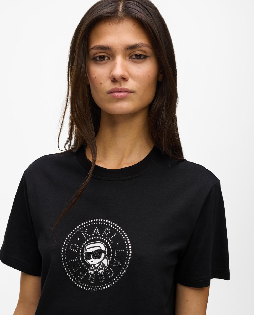 T-shirt Ikon com Manga Curta Preto-3