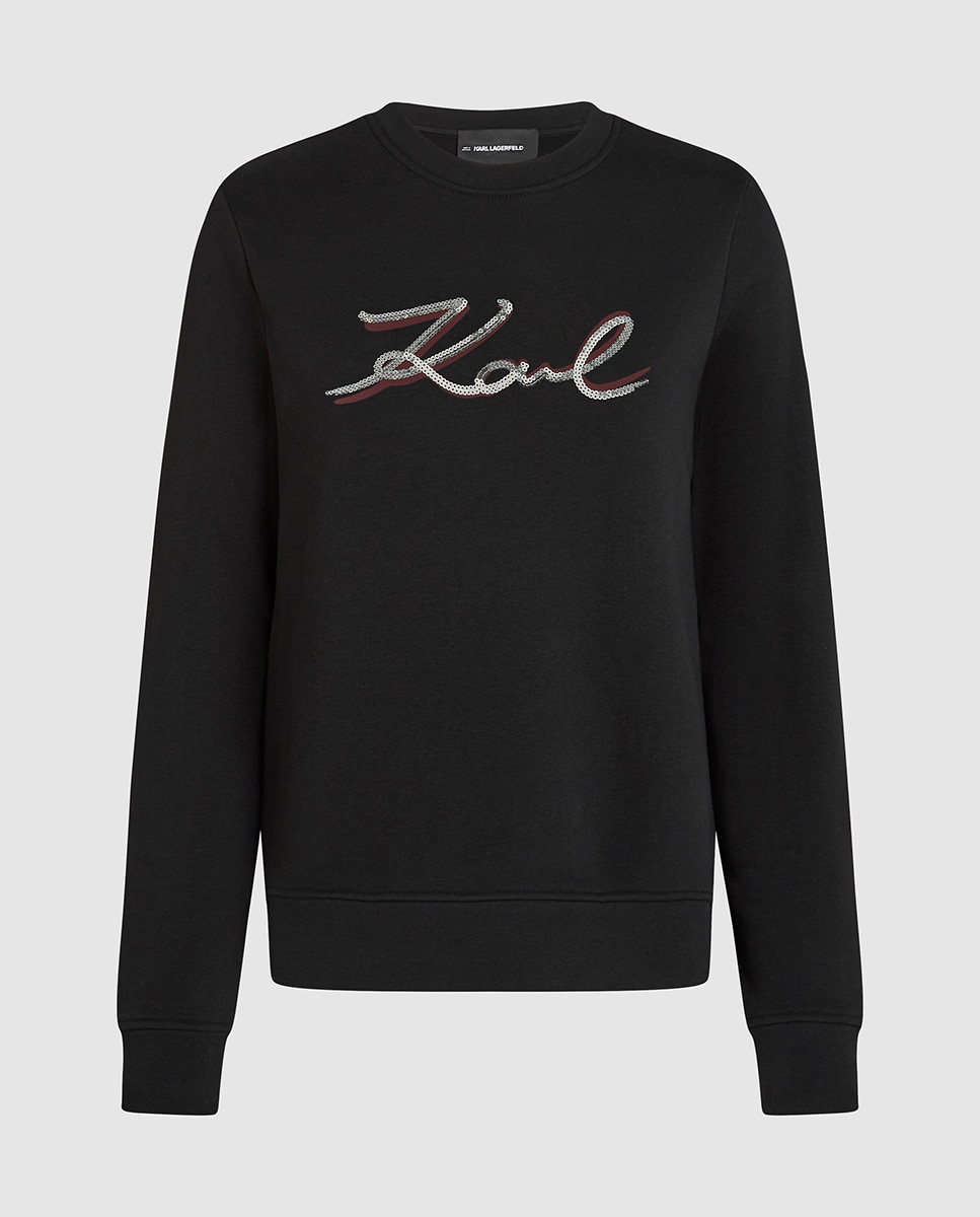 Sweatshirt com Apliques de Lantejoulas Preto-4