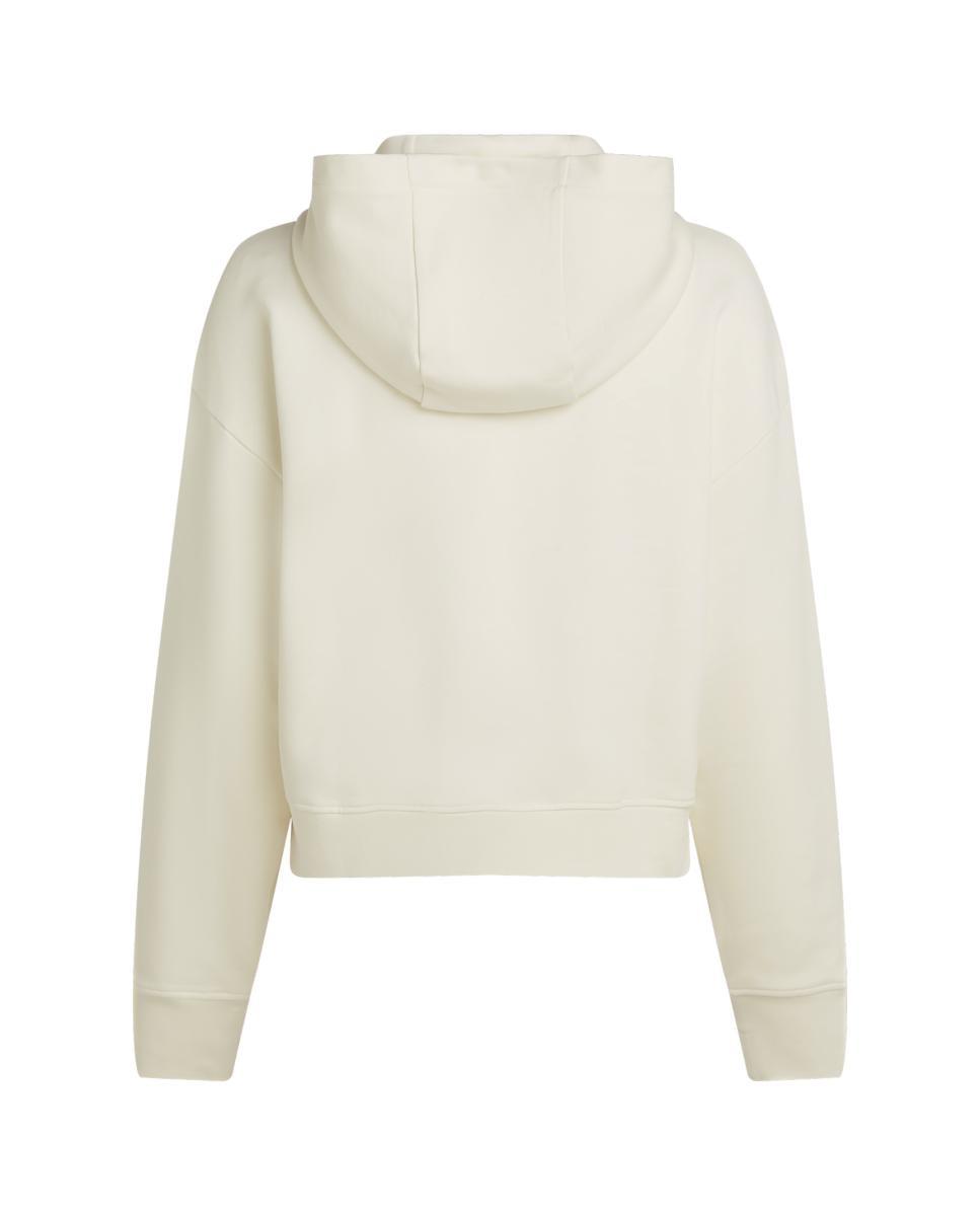 Sweatshirt com Capuz e Detalhes Bordados Creme-2