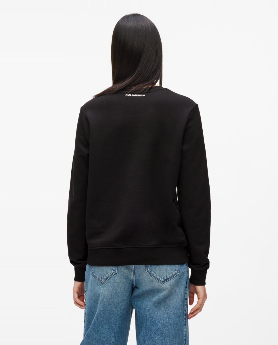 Sweatshirt com Detalhe de Corda e Logótipo KL Pretos-2