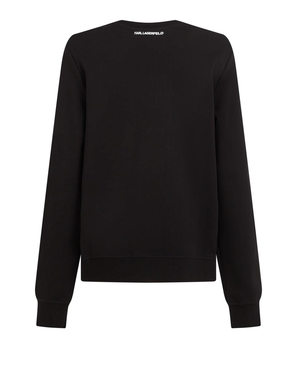 Sweatshirt com Detalhe de Corda e Logótipo KL Pretos-6