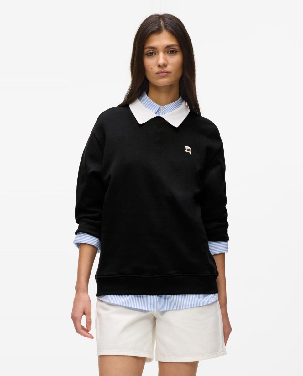 Karl Lagerfeld - Sudadera de mujer IKON detalle cuello.
