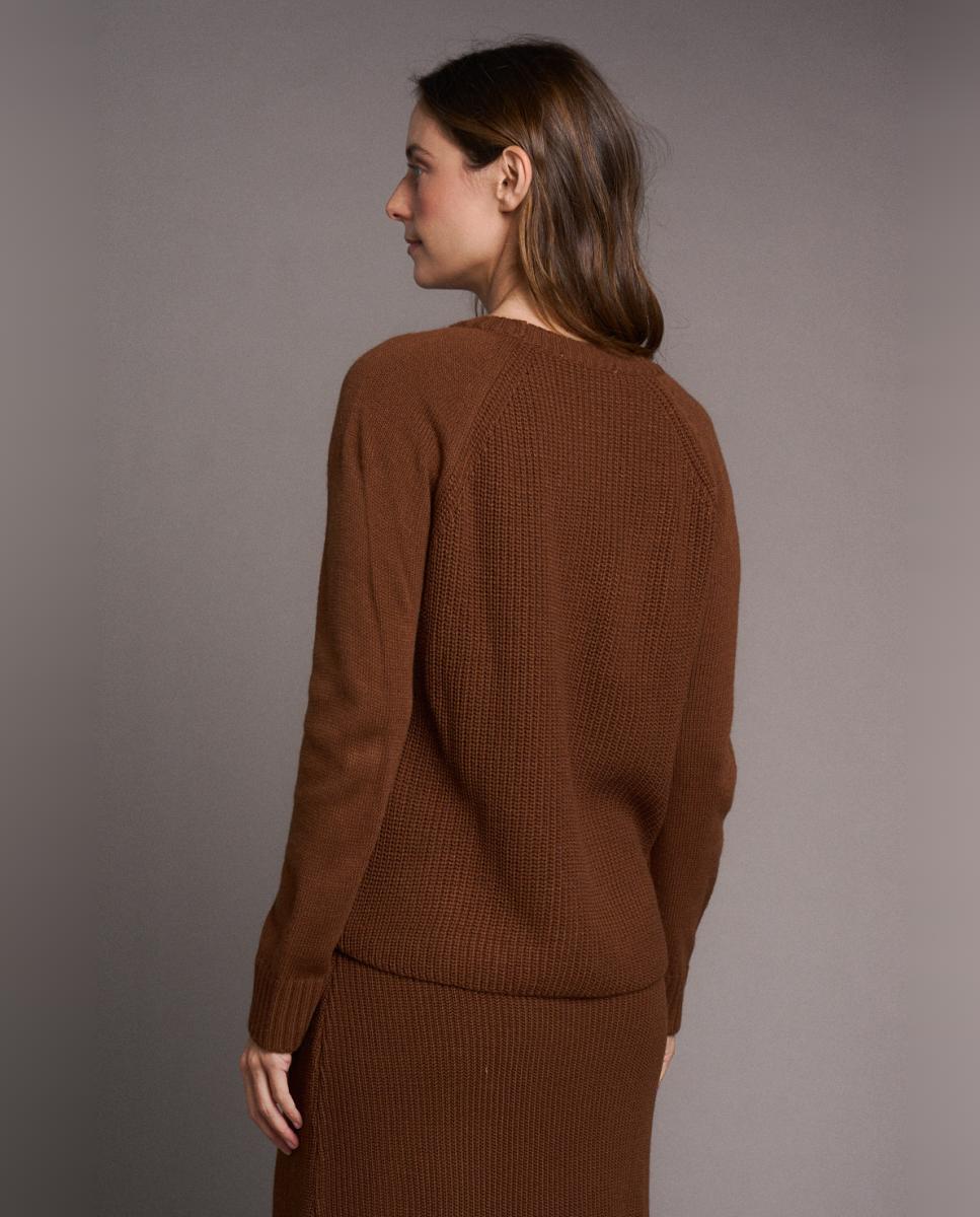Imagen 2 de Jersey fino con textura - Polin et Moi - Marrón oscuro Marrón oscuro