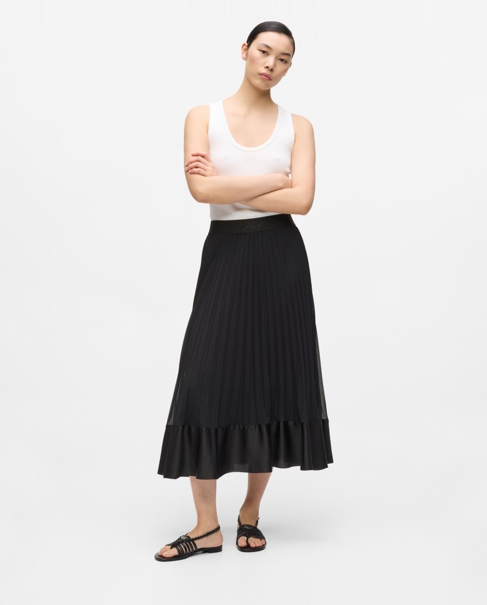 Karl Lagerfeld - Falda de mujer midi plisada.