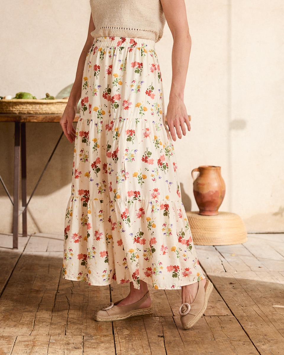 Polin et Moi - Falda con estampado de flores de mujer.