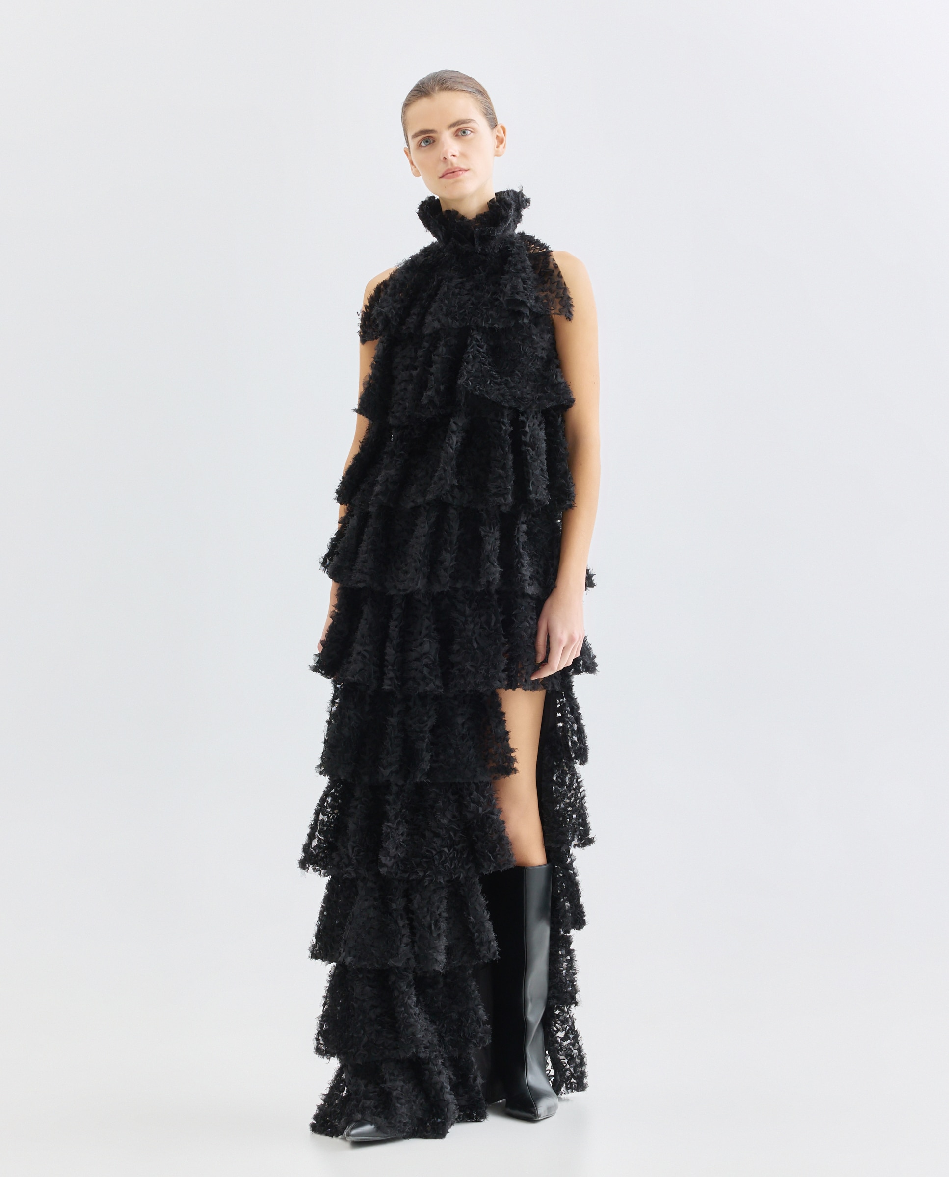 Imagem 0 de Vestido de Malha com Folhos