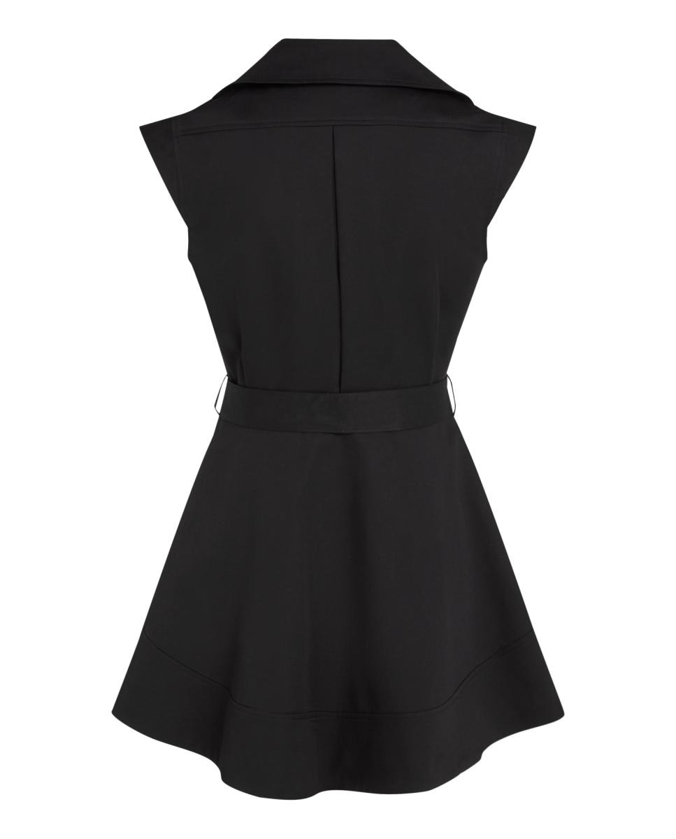 Vestido Curto com Folhos Preto-2