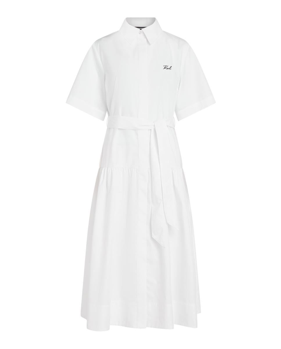 Vestido de mujer tipo camisa maxi - Karl Lagerfeld - Blanco Blanco-5