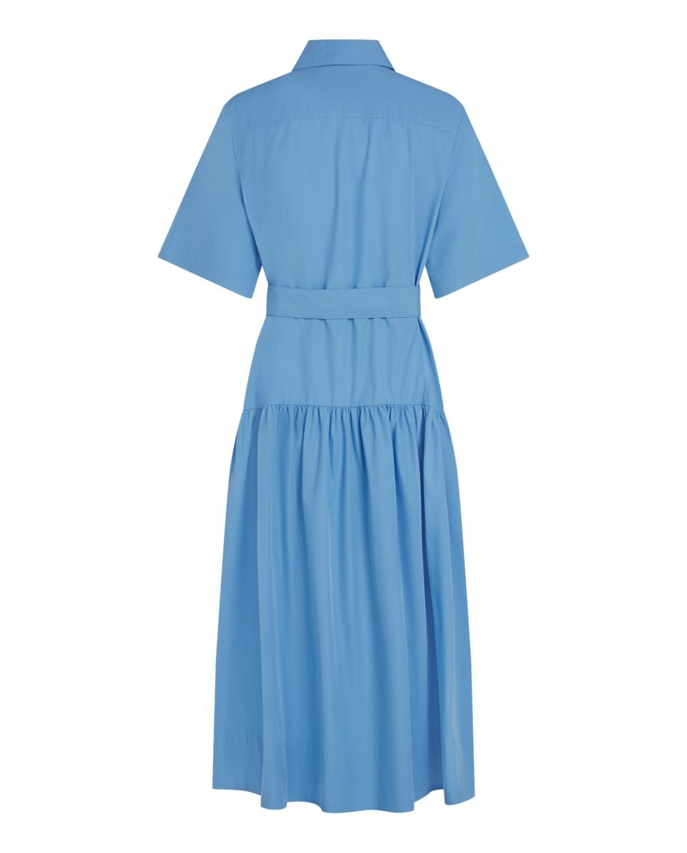 Vestido Tipo Camisa Maxi Azul-2