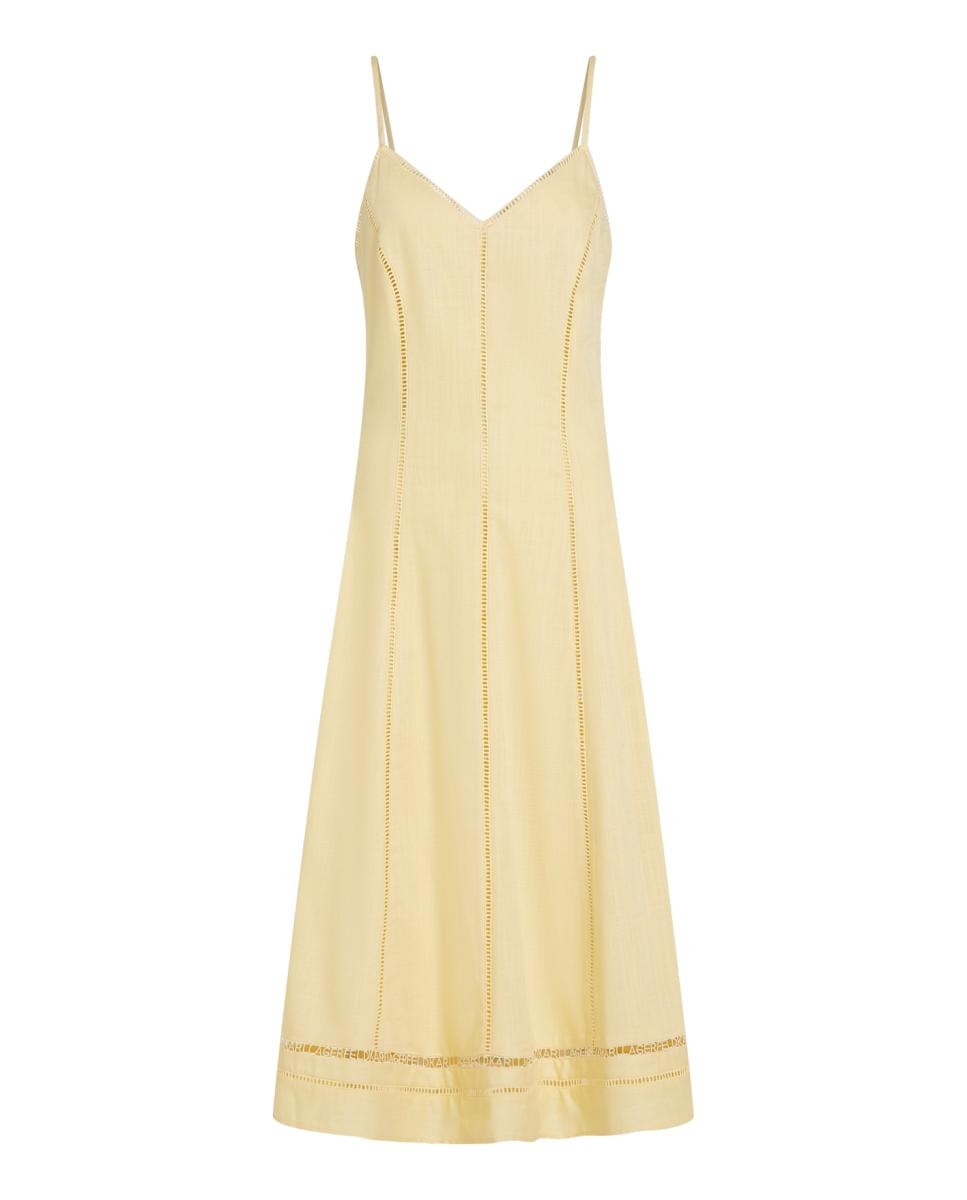 Vestido A-line Bordado Amarelo-5