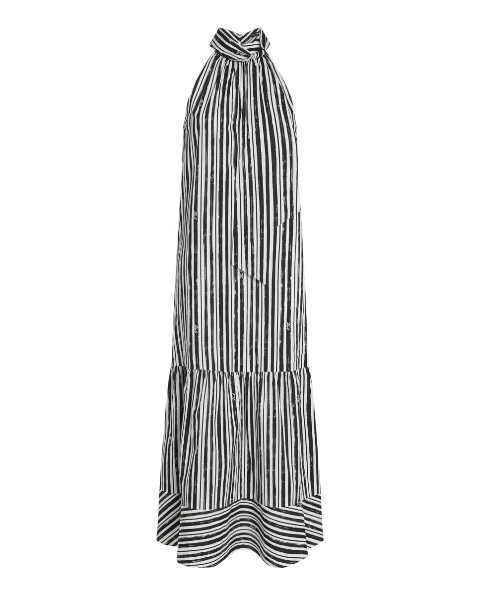 Vestido Fluido às Riscas Multicolor-5