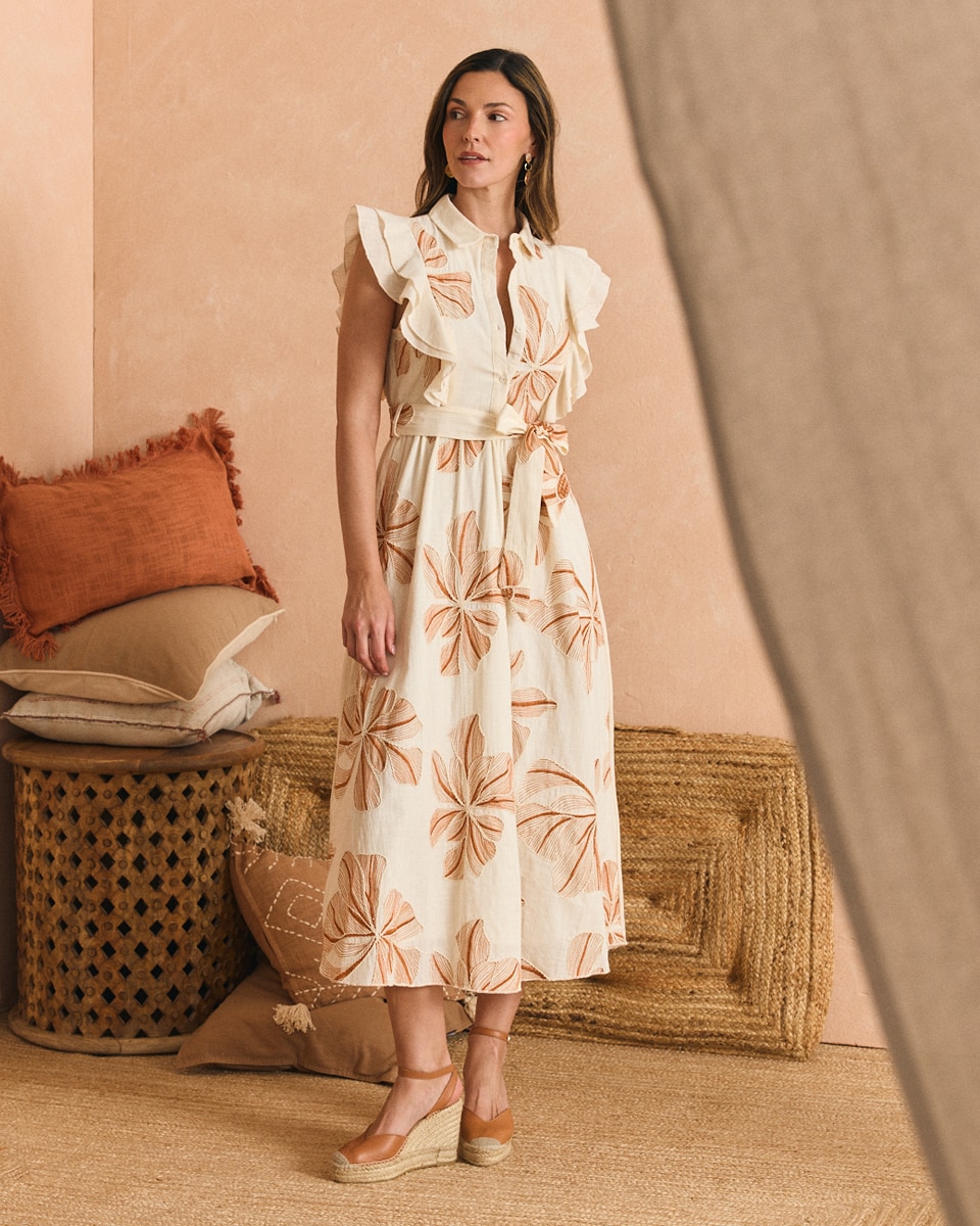 Polin et Moi - Vestido bordado estampado de mujer.