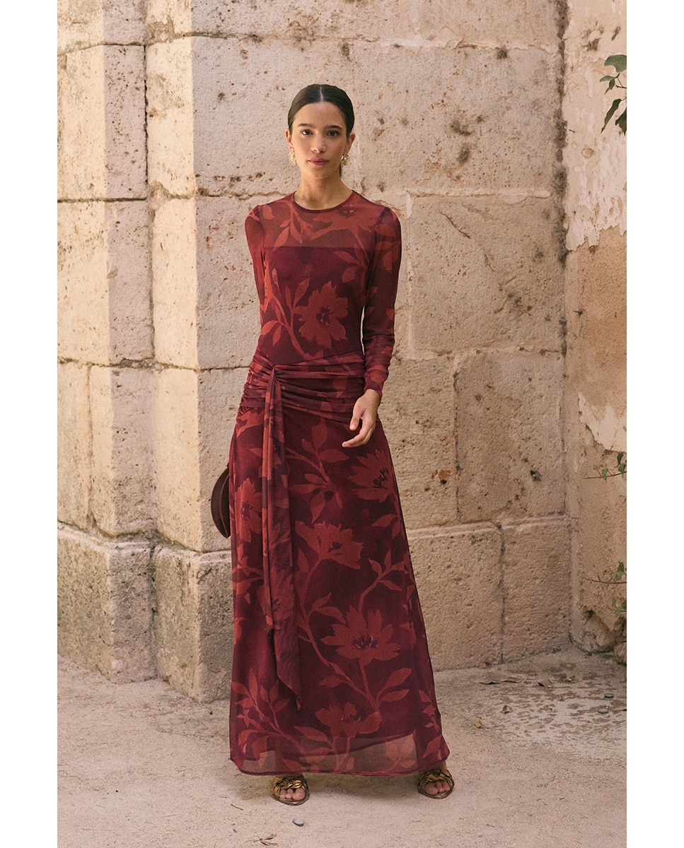 Imagem 0 de Vestido de Convidada com Estampado Floral