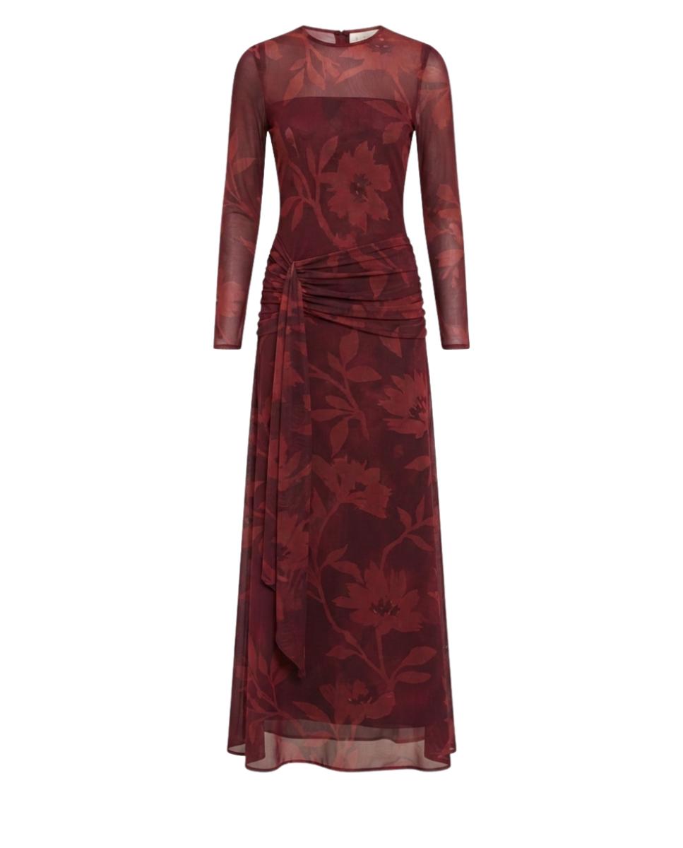 Vestido de Convidada com Estampado Floral Telha-7